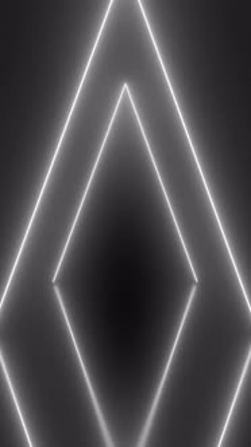 Flying Through Retro Corridor of White Neon Looping Background