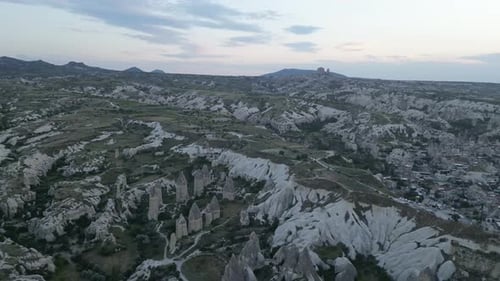 Aerial view of Cappadocia, Pasabaglari kapadokya, fairy chimneys Cappadocia, Turkey