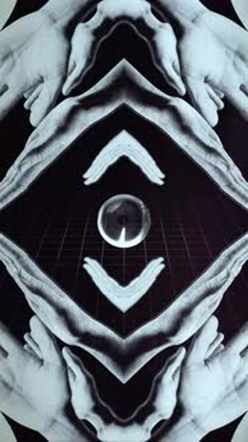 Abstract Monochrome Hands Forming Dynamic Visual Patterns