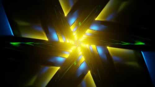 A Vibrant Display of Pulsating Neon Lights in a Hypnotic and Psychedelic VJ Loop