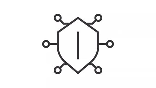 Data protection with AI ui icon line animation