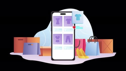 Modern E-commerce Mobile Shopping App Animated Concept