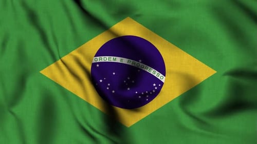 Realistic Waving Brazil National Flag Loop