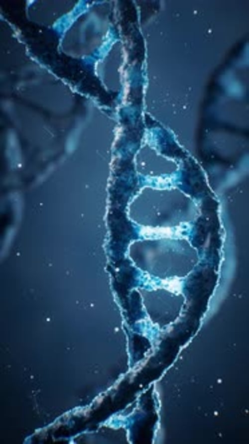 Rotating Blue DNA Helix Loop Animation for Scientific Projects