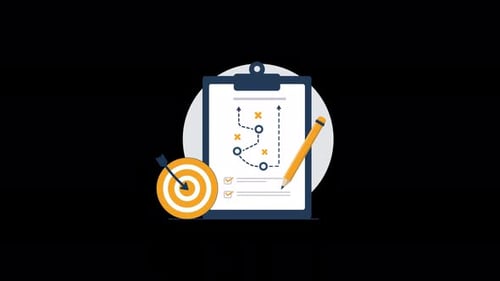 Flat Design Animation of Strategy Planning and Goal Achievement