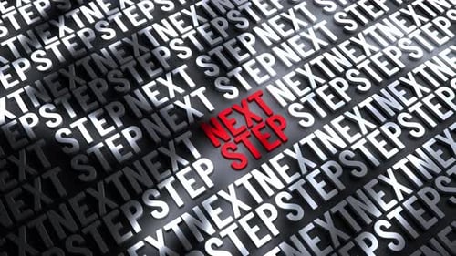 3D Next Step Text Animation For Business Concepts