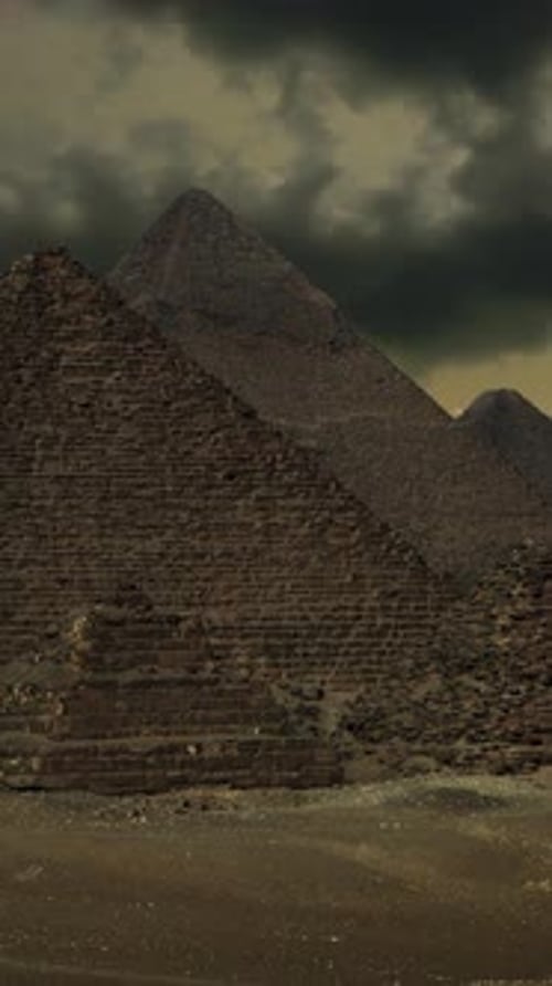 Sunset Clouds Over Great Pyramids