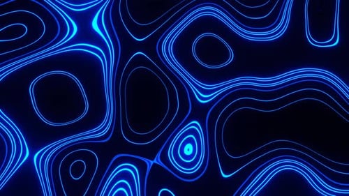 Blauer topografischer Neonmuster-Hintergrund Vj Loop In 4K