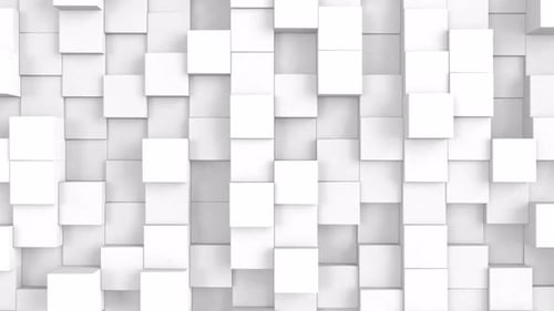 Abstract Dynamic White Cubes Motion Background Loop