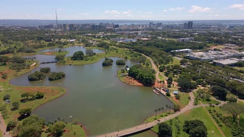 Sarah Kubitschek City Park in Brasilia Brazil Aerial View