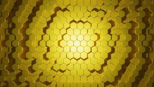 Gelber sechseckiger Wellenschleifenhintergrund