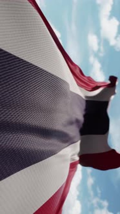 Thailand Flag Waving in Realistic 3D Style