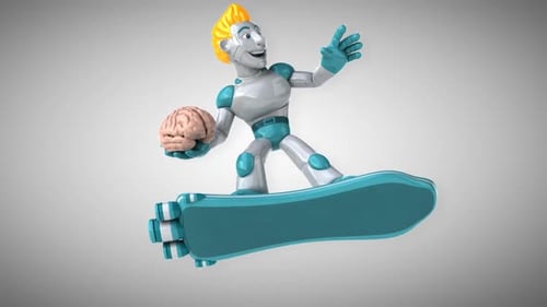 Robot surfing - 3D Animation