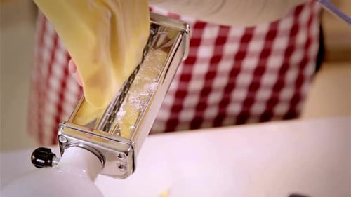 Making Pasta with a Machine in the Kitchen