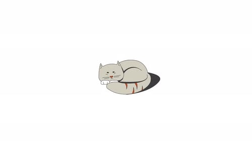 Modern Animated Sleeping Cat Laying Down