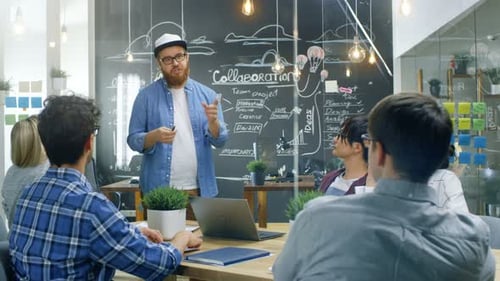 Team Meeting and Collaboration in Modern Office