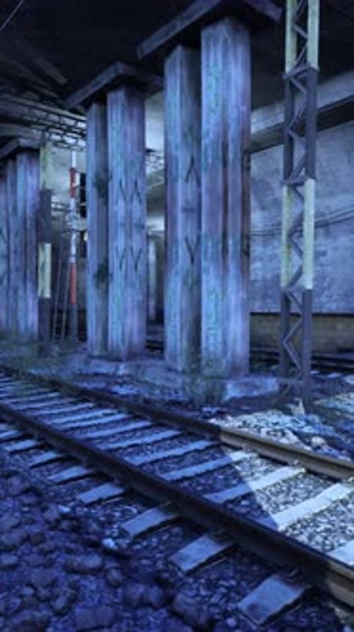 Abandoned Train Tracks at Train Station