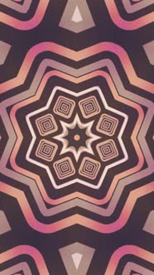 Vertikales Video - Abstrakter Hintergrund mit kaleidoskopischem Retro-Muster