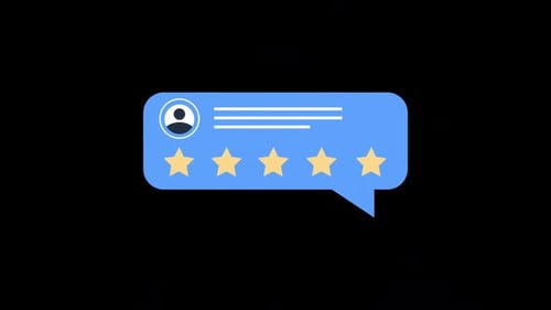 Animated Rating and Review Speech Bubble Reveal