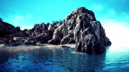 Felsige tropische Insel im Meer