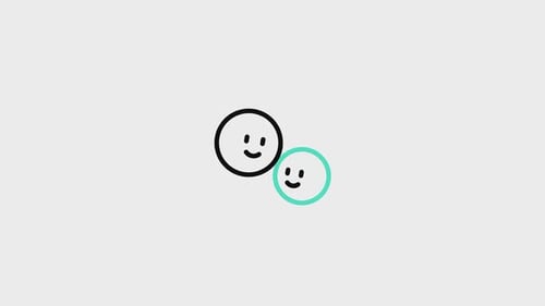 Animated Flat Design Friendly Faces Interact