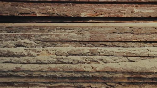 Wood Factory Stock and Lumber Board with Nature Business Export the Camera Moves Forward Slow Motion