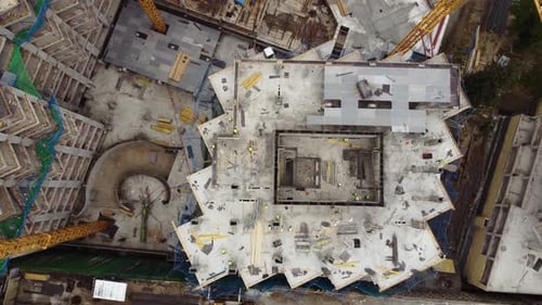Aerial View the Building Construction