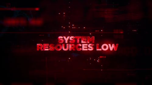 System Resources Low Word On Hacker Concept Technology Futuristic Data Background