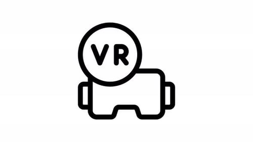 Animation mit Liniensymbolen der virtuellen Realität