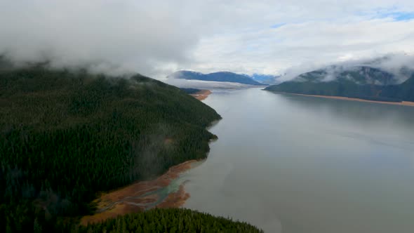 Taku Inlet Juneau Alaska Aerial View Flying Along Coast Wilderness ...