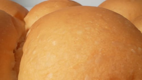Golden Brown Burger Buns Close Up