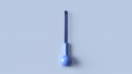Mercury into thermometer rises from cold to heat and from blue to red indicator.Temparature concept.