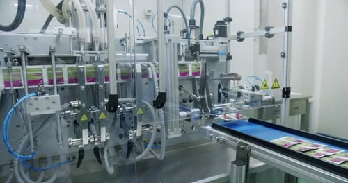 Automated Pharmaceutical Packaging Machine in Sterile Factory