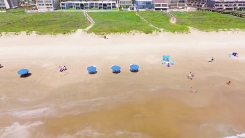 Aerial of South Padre Island, TX. In the southernmost tip of Texas and a big tourist destination.