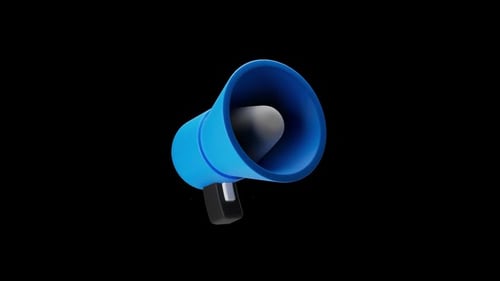 Megaphone 3D Animation | Alpha Channel