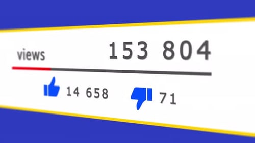 Social Media Views and Likes Counter Growth Animation