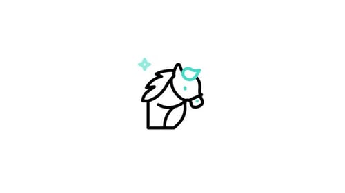 Minimalist Animated Horse Head Line Icon Animation