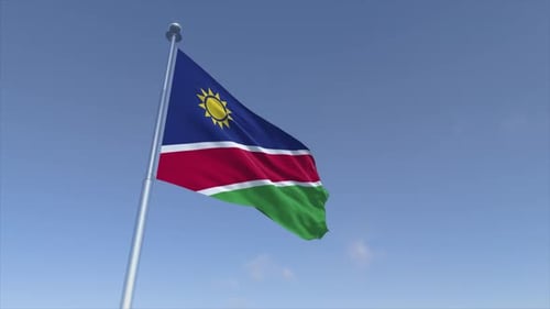 Namibia Flag Waving Animation Cinematic 4K Motion Background