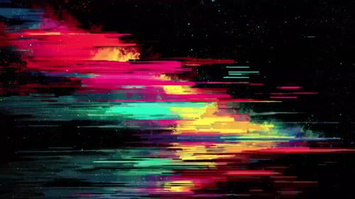 Abstract Glitch Art Animation with Vibrant Colors