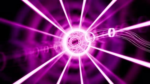 High Speed Purple Sci-Fi Tunnel VJ Loop