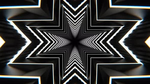 Weißer VJ Loop Hintergrund mit großer Anzahl von Neonwinkeln in 4K