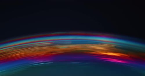 Macro Iridescent Horizon With Smooth Spectral Color Flow