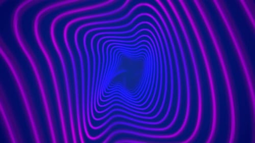 Abstract Neon Wavy Lines Tunnel Loop Background