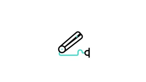 Minimalist Hair Straightener to Curling Iron Line Art Animation