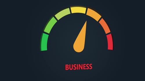 Animated Business Performance Gauge with Changing Levels