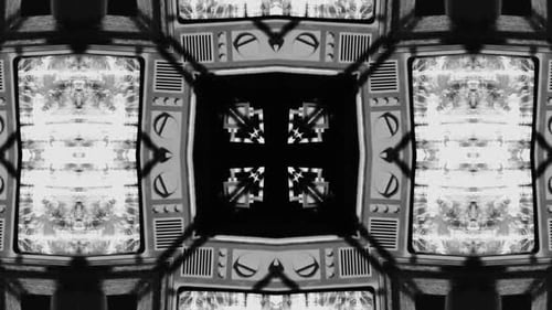 Monochrome Abstract Kaleida Loop