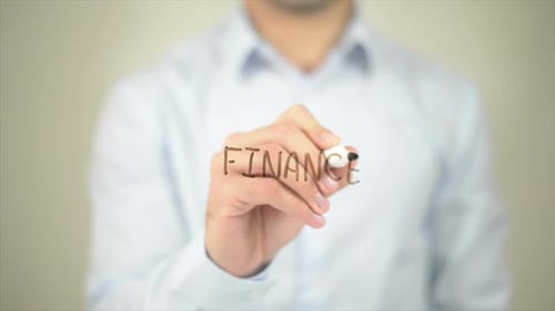 Finance, Writing on Transparent Screen