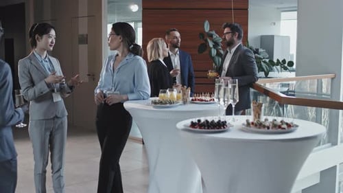 Business People Gathered At Buffet