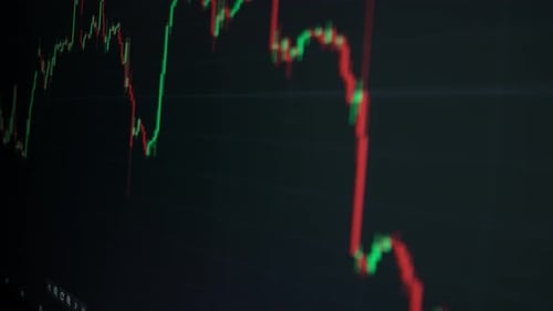 Finanzdaten auf dem Monitor, einschließlich der Marktanalyse.