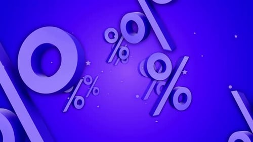 3d Percent Icon Background Loop